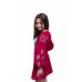 Embroidered dress for girl "Adriana" crimson